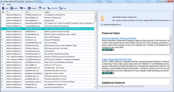 Softaken OST to MSG Converter Screenshot
