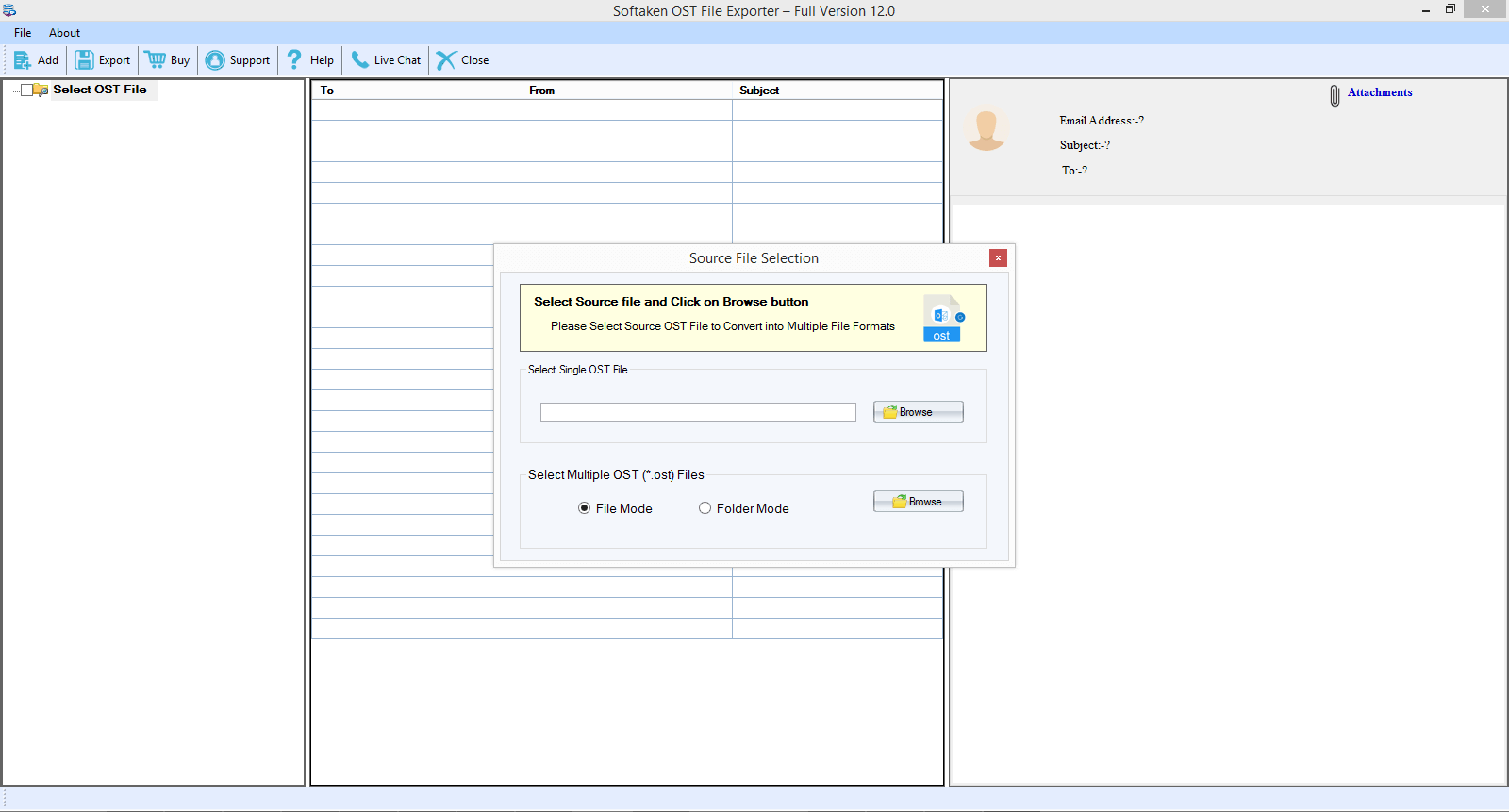 Softaken OST to NSF Converter Software Screenshot