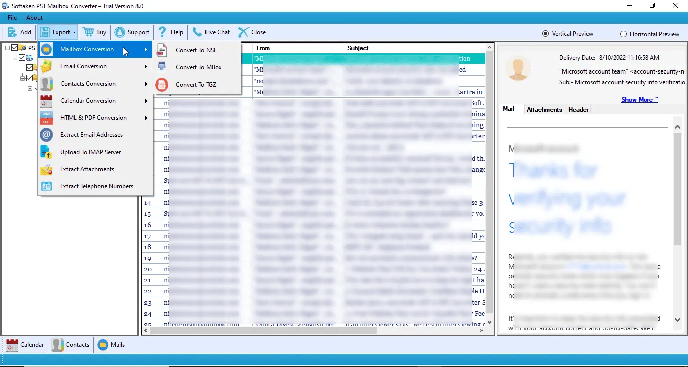 Softaken PST Mailbox Converter Screenshot