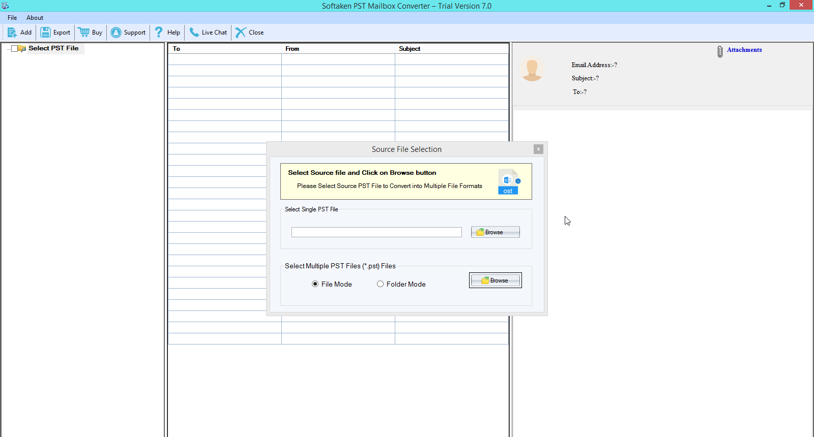 Softaken PST to NSF Converter Screenshot