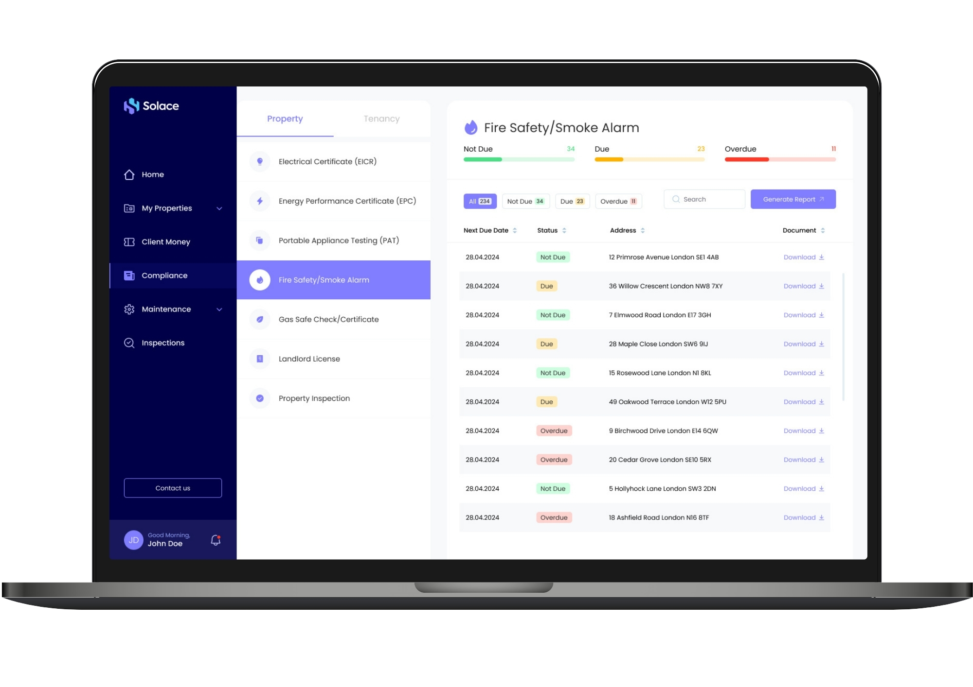 Solace Management Screenshot