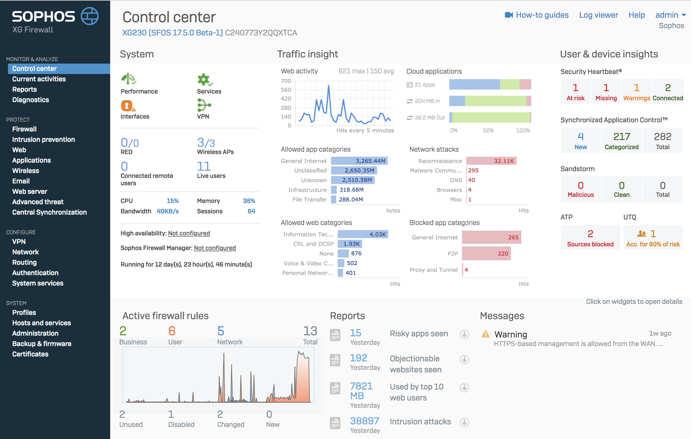 Sophos Firewall Screenshot