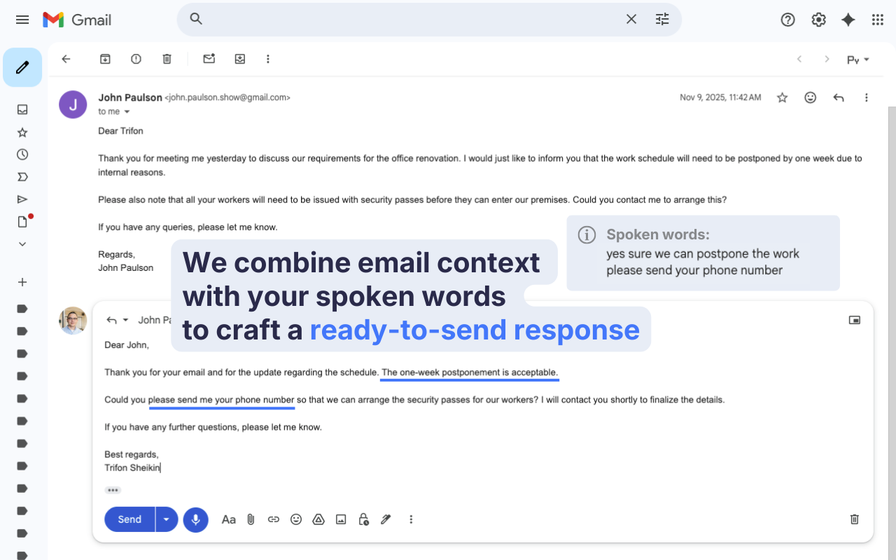 Speak2mail Screenshot
