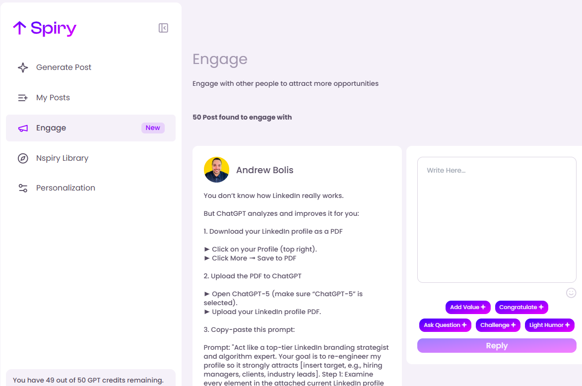Spiry Screenshot