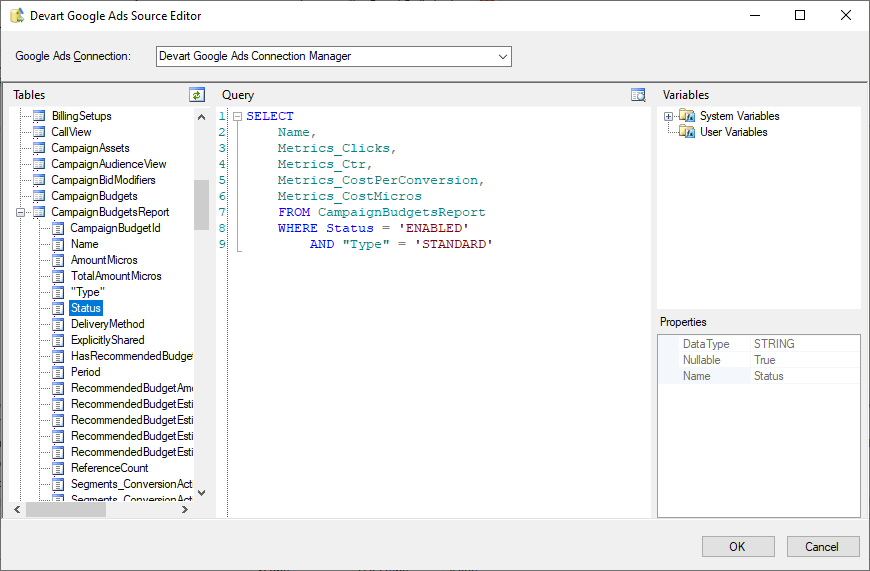 SSIS Data Flow Components for Google Ads screenshot & Video