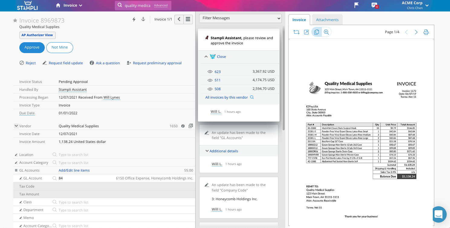 Stampli Screenshot