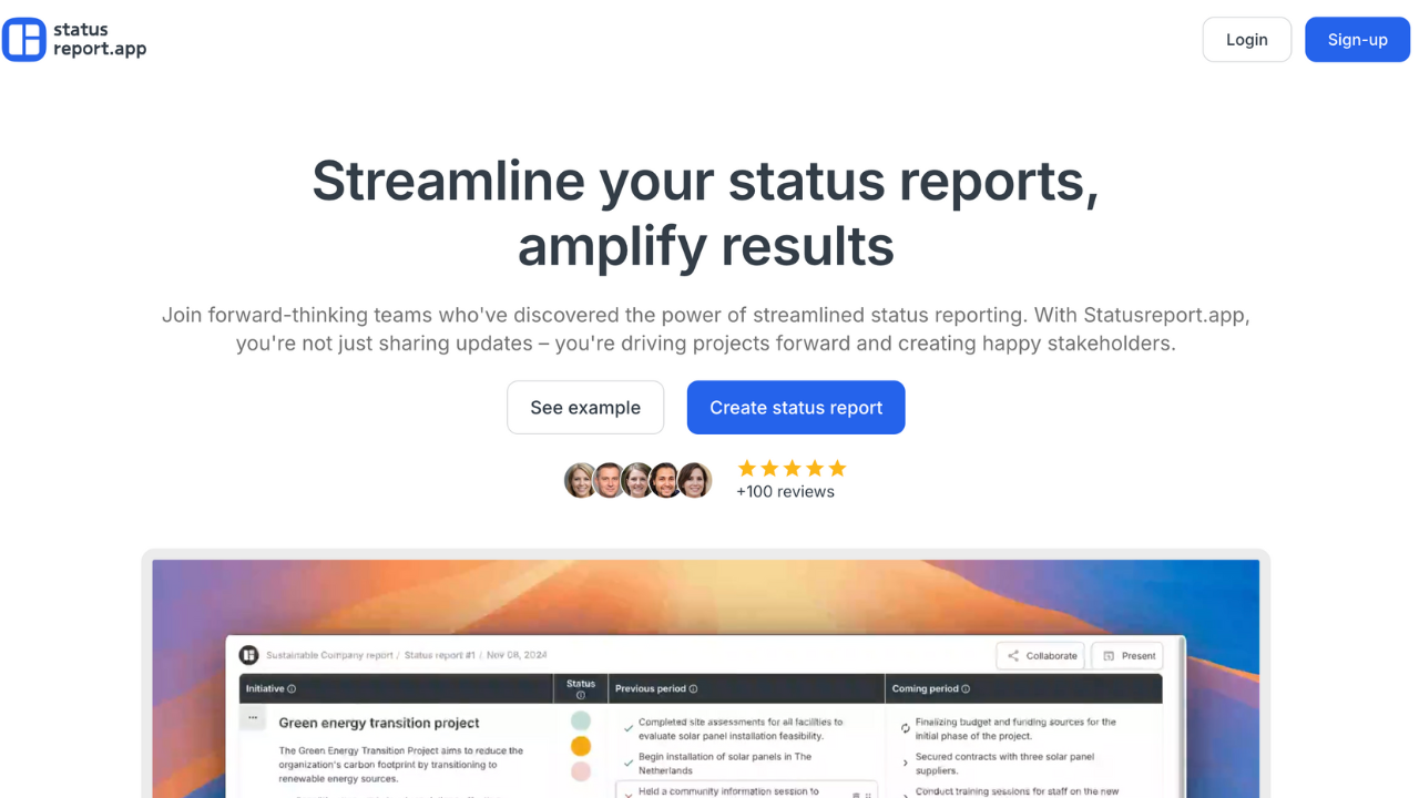 Statusreport.app screenshot & Video