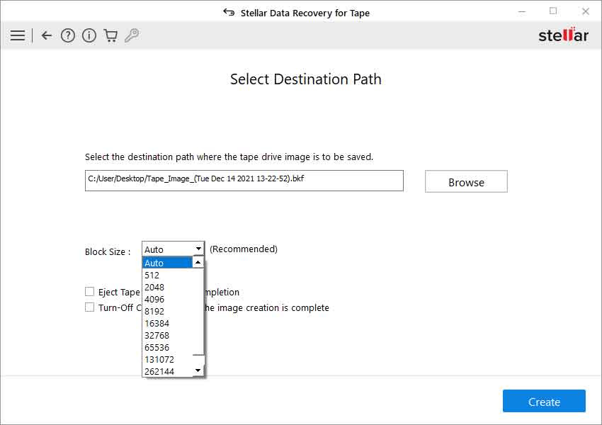 Stellar Data Recovery for Tape Screenshot