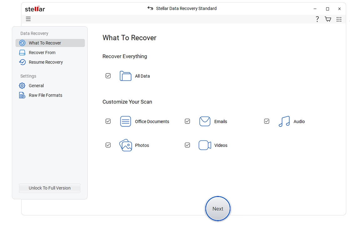 Stellar Data Recovery Premium - Win Screenshot