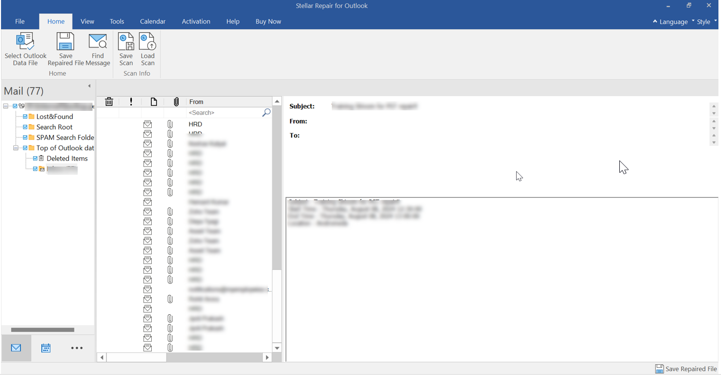 Stellar Repair for Outlook - Pro Screenshot