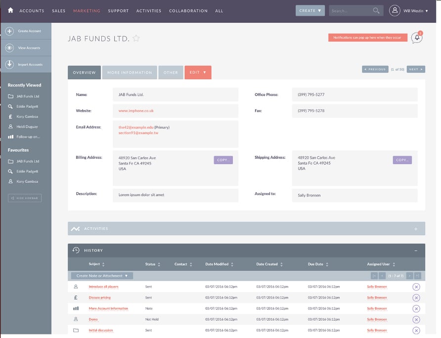 SuiteCRM Screenshot