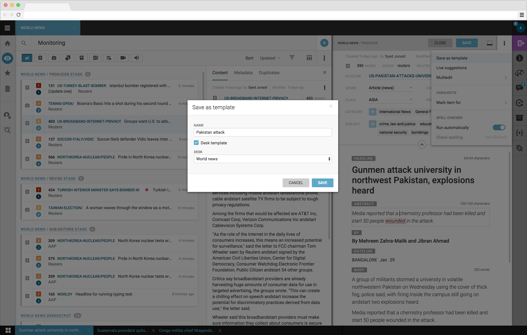Superdesk Screenshot