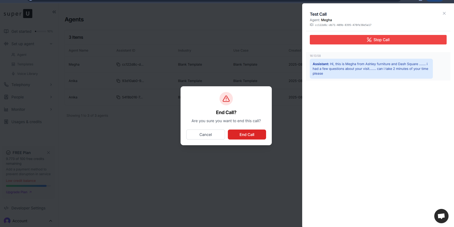 SuperU Ai -  voice call agent screenshot & Video