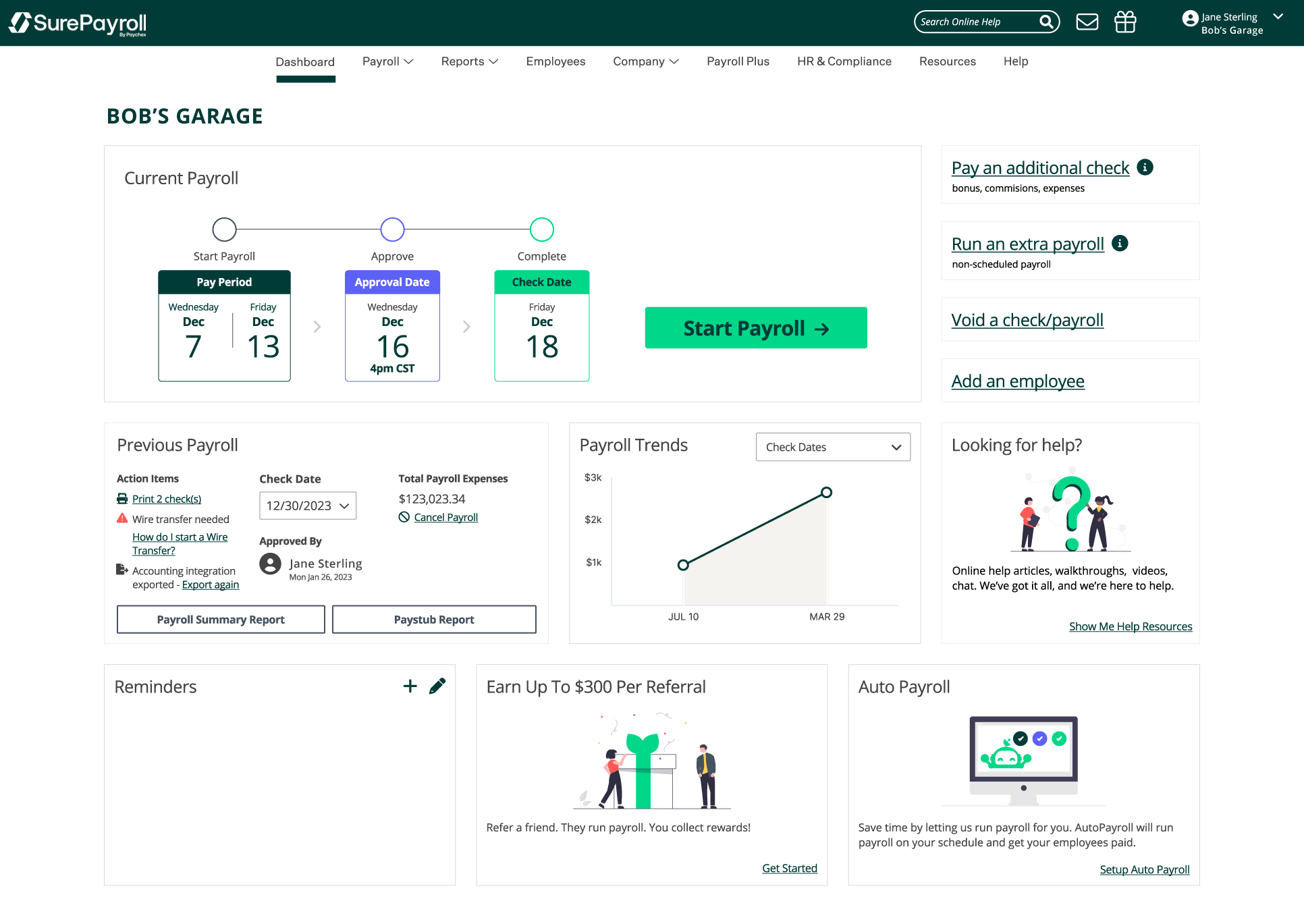 SurePayroll Screenshot