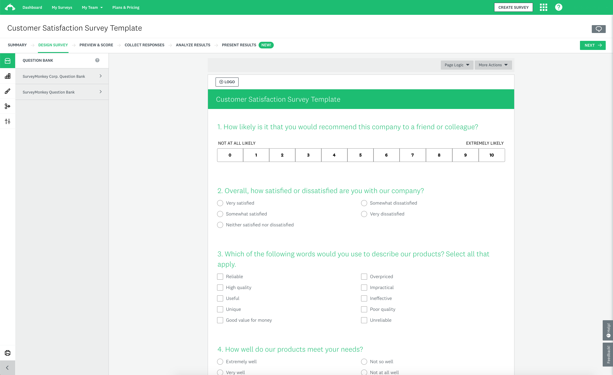 SurveyMonkey screenshot & Video