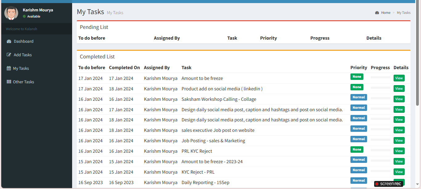 SutraPlan Task Manager Screenshot