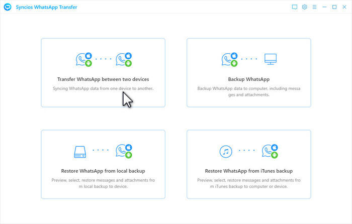 Syncios WhatsApp Transfer Screenshot