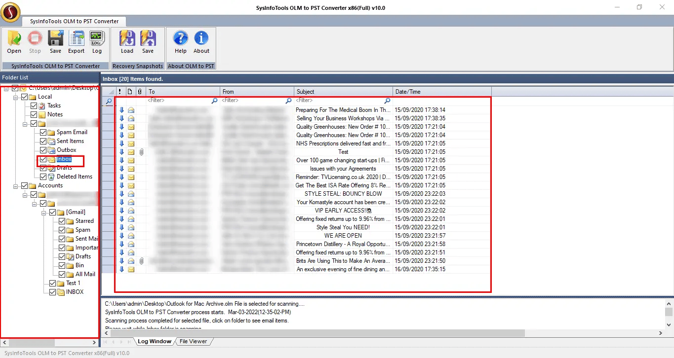 Sysinfo OLM to PST Converter Screenshot