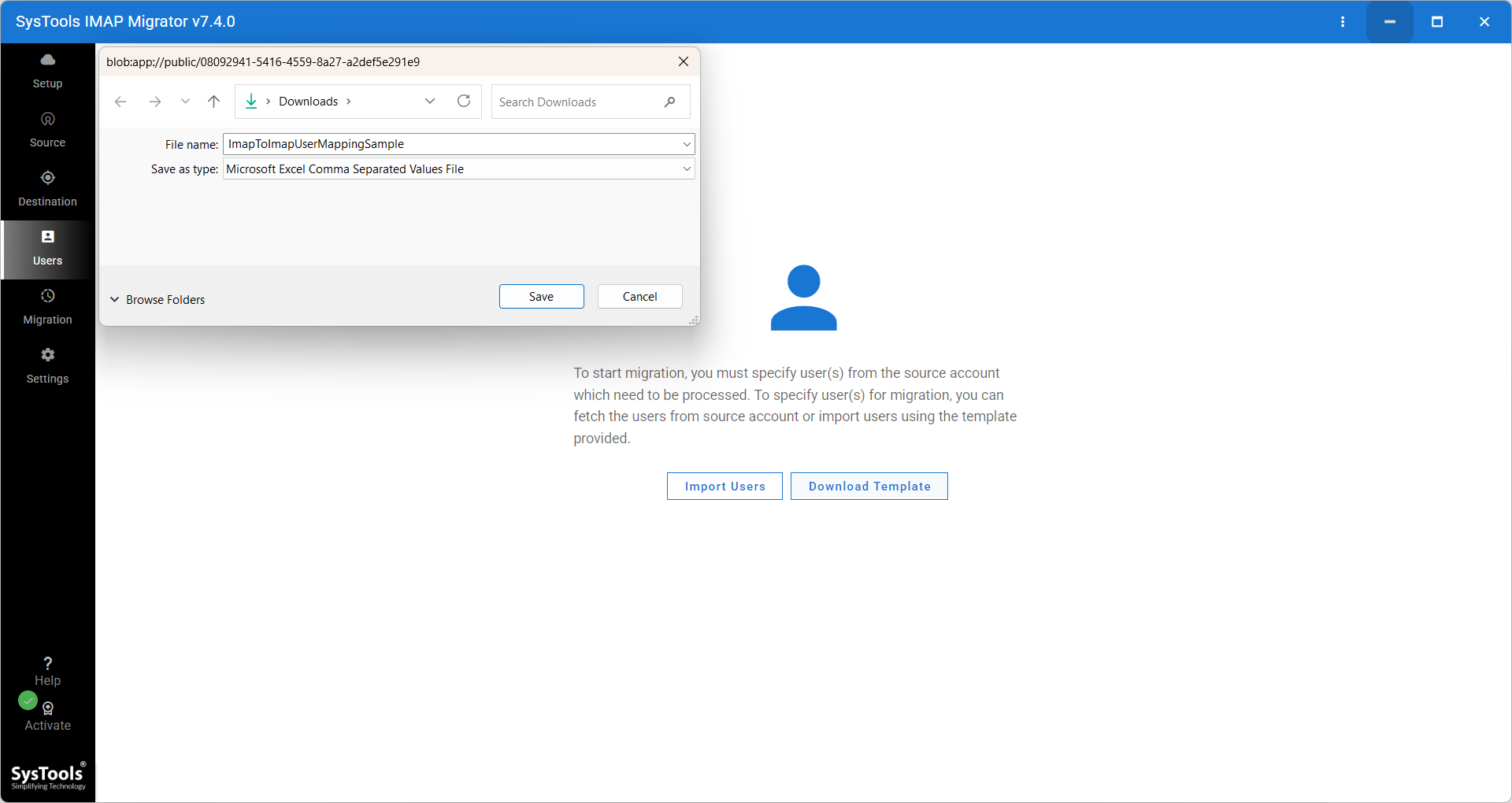 SysTools IMAP Migration Tool Screenshot