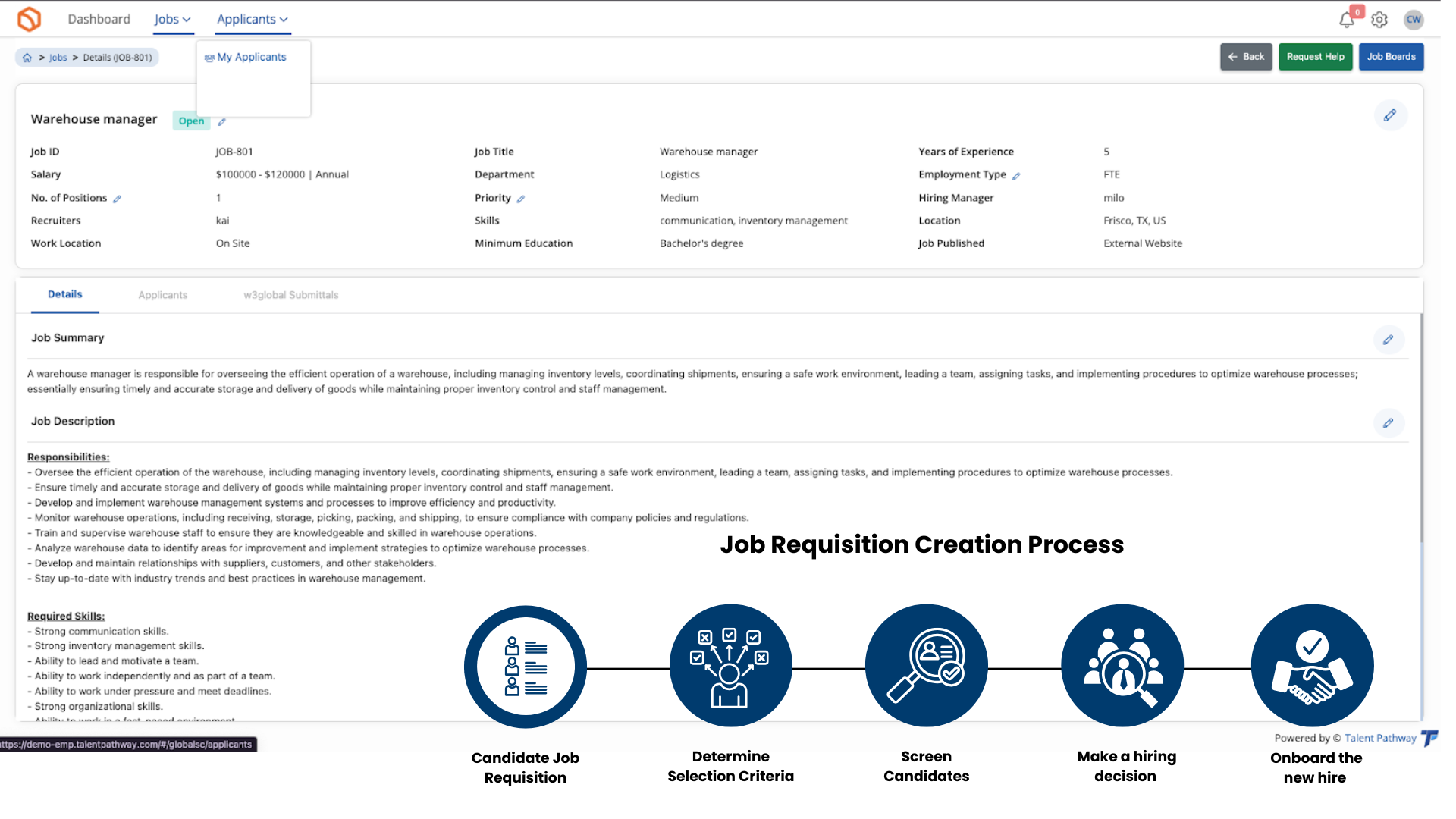 Talent Pathway Screenshot