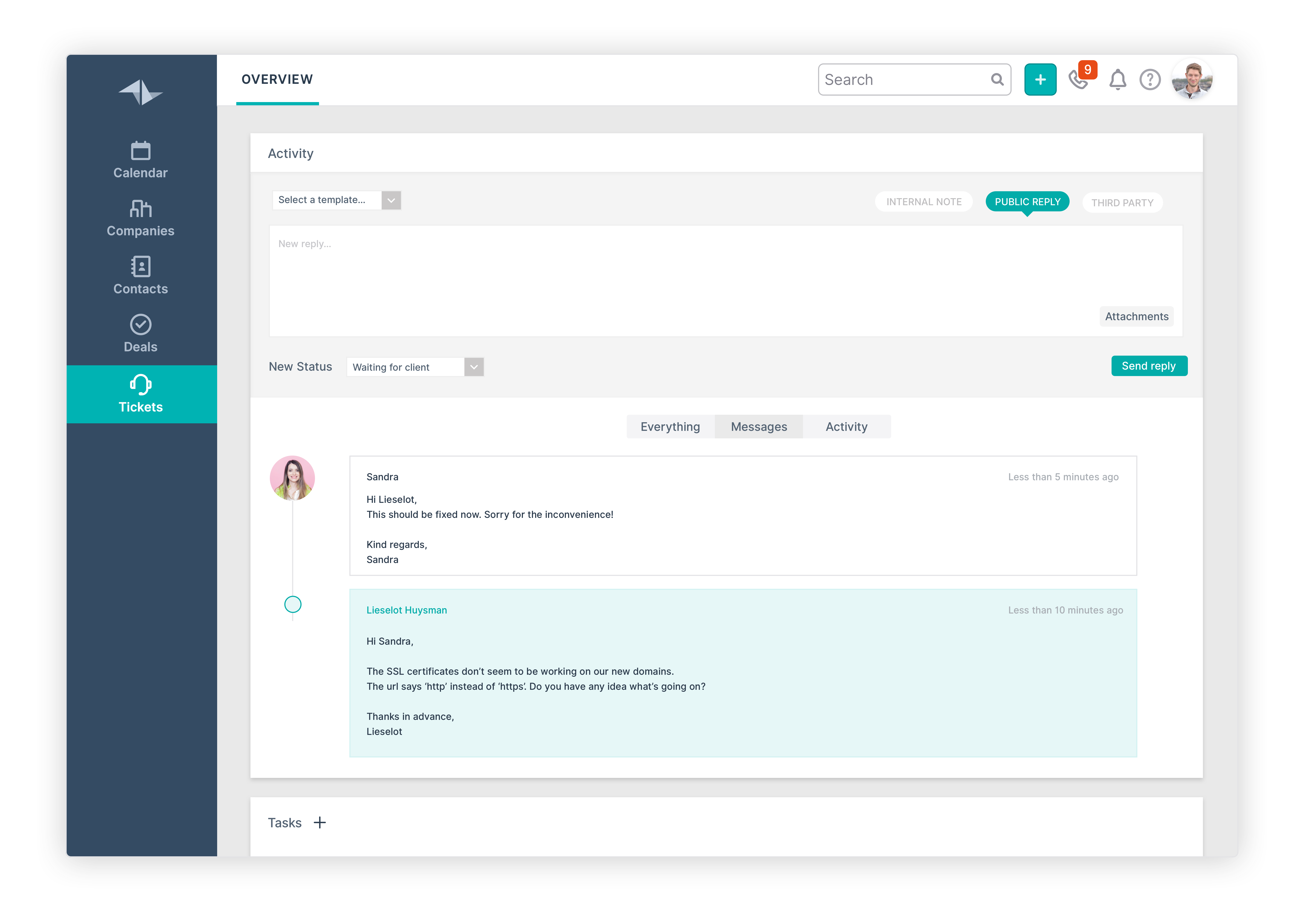Teamleader Screenshot