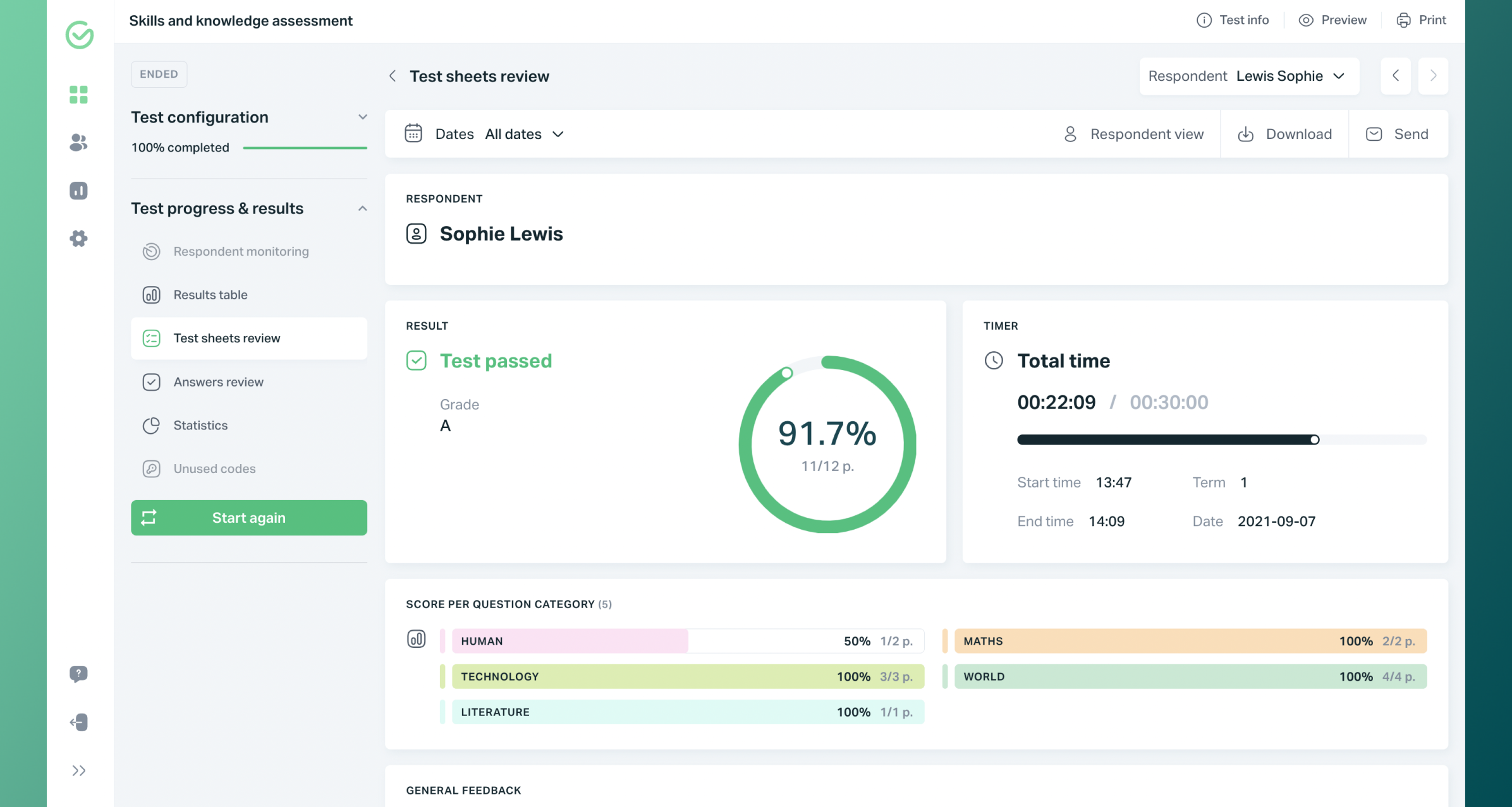 Testportal Screenshot