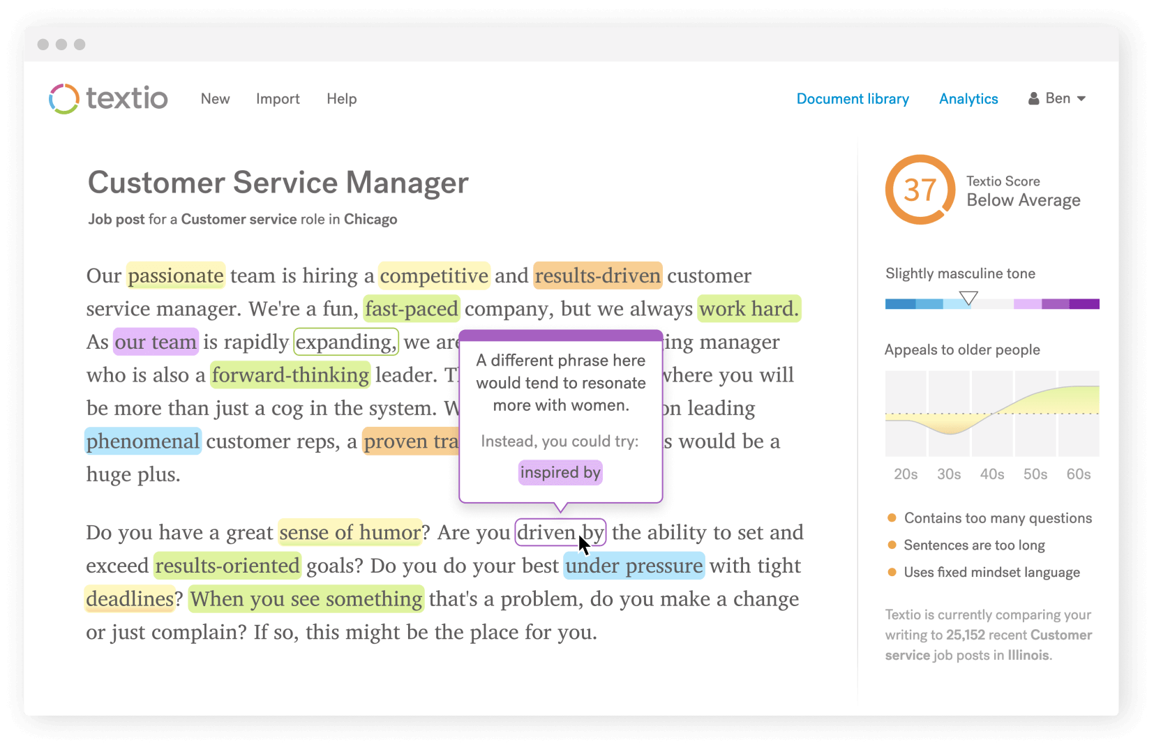Textio Screenshot