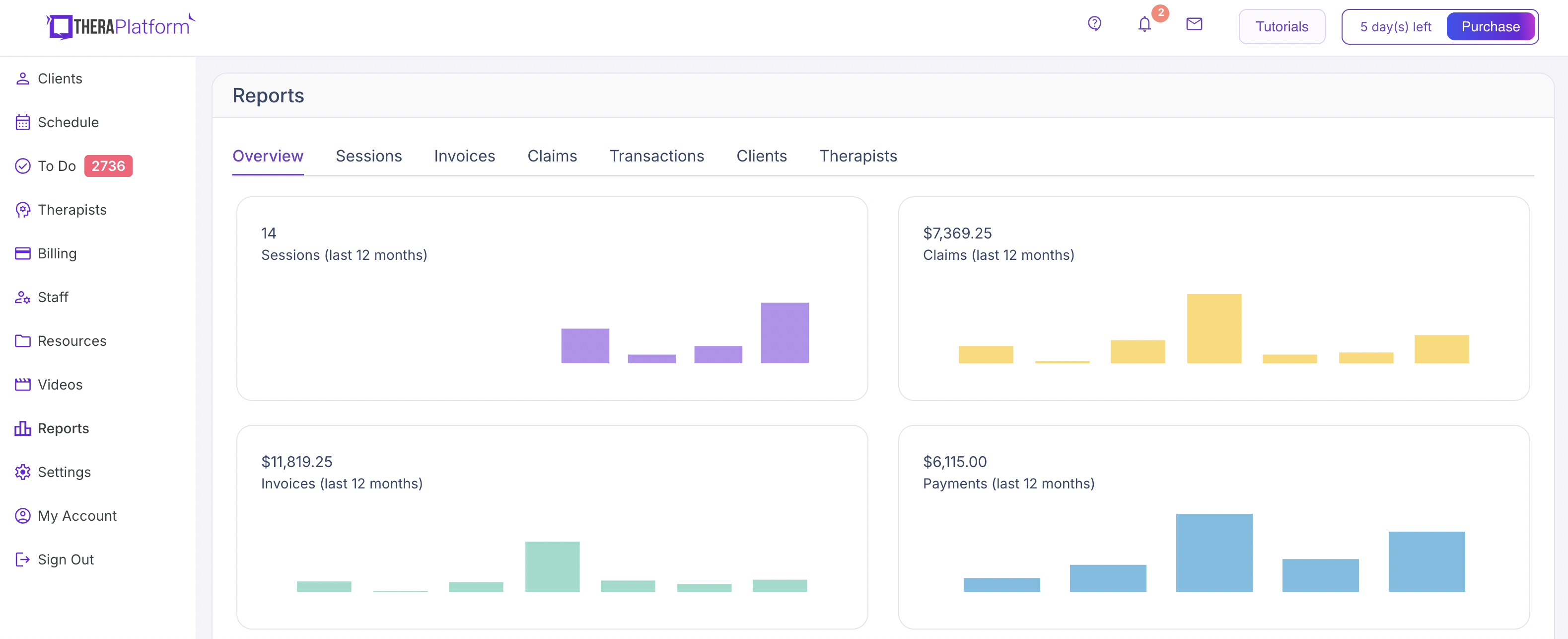TheraPlatform Screenshot