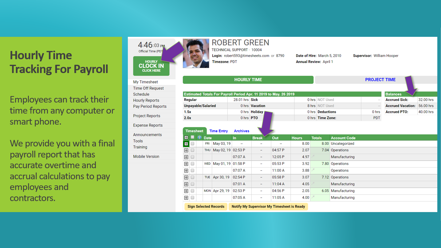 Timesheets.com screenshot & Video