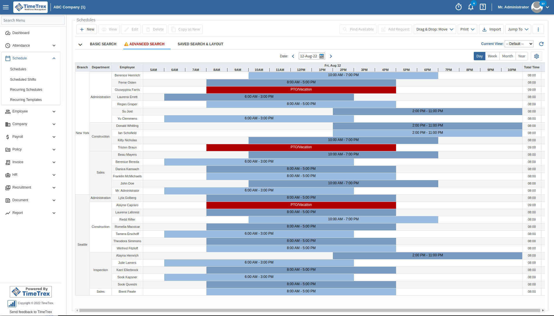 TimeTrex Time & Attendance Screenshot