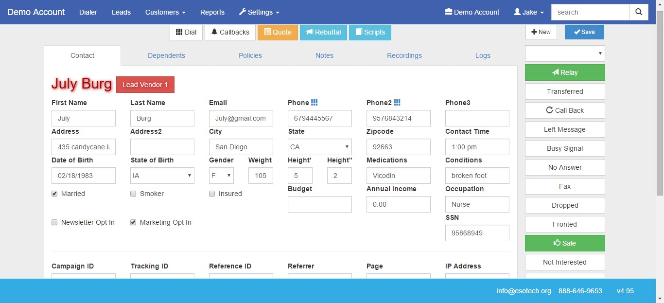 TLD CRM Screenshot