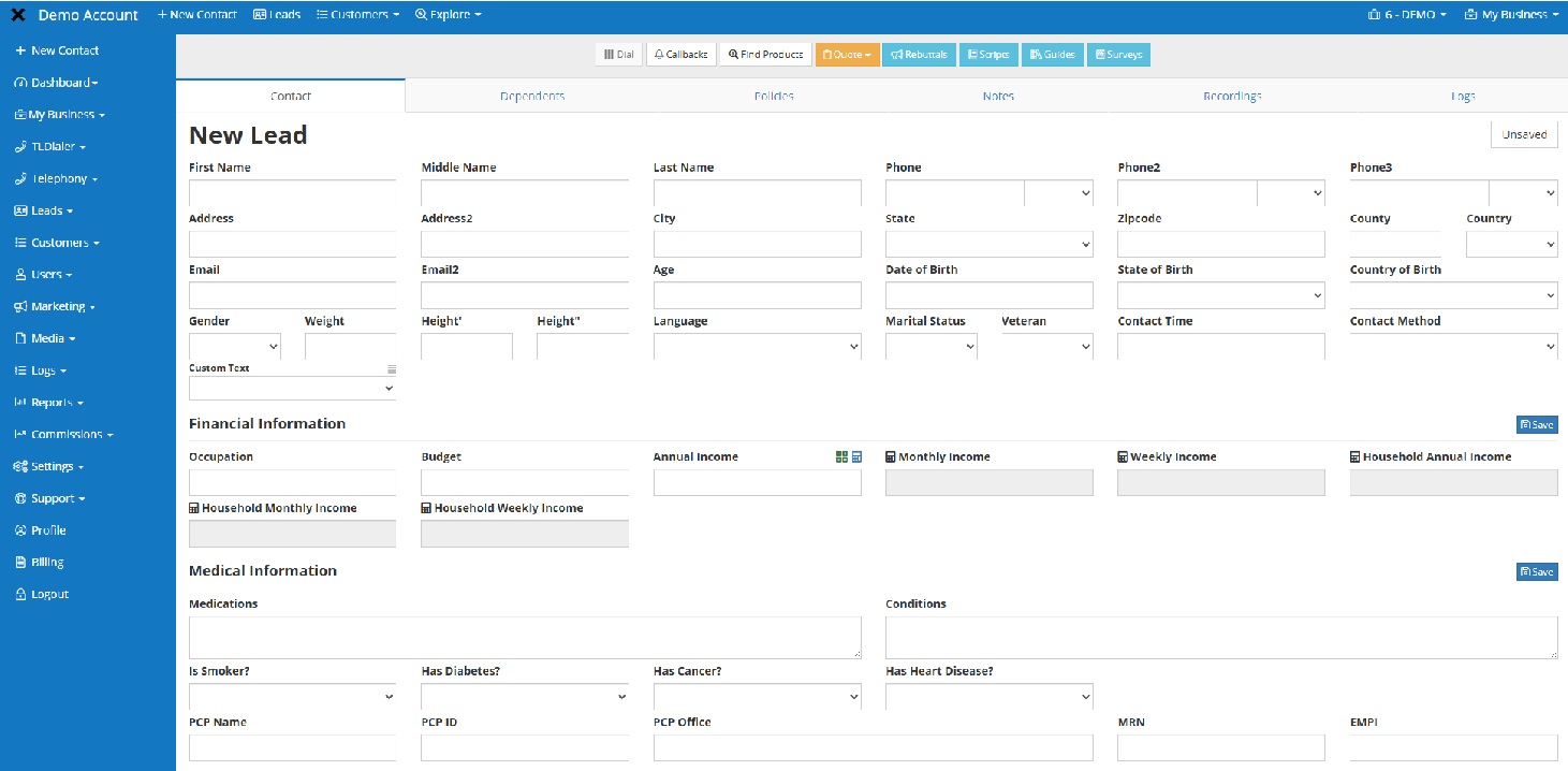 TLD CRM Screenshot