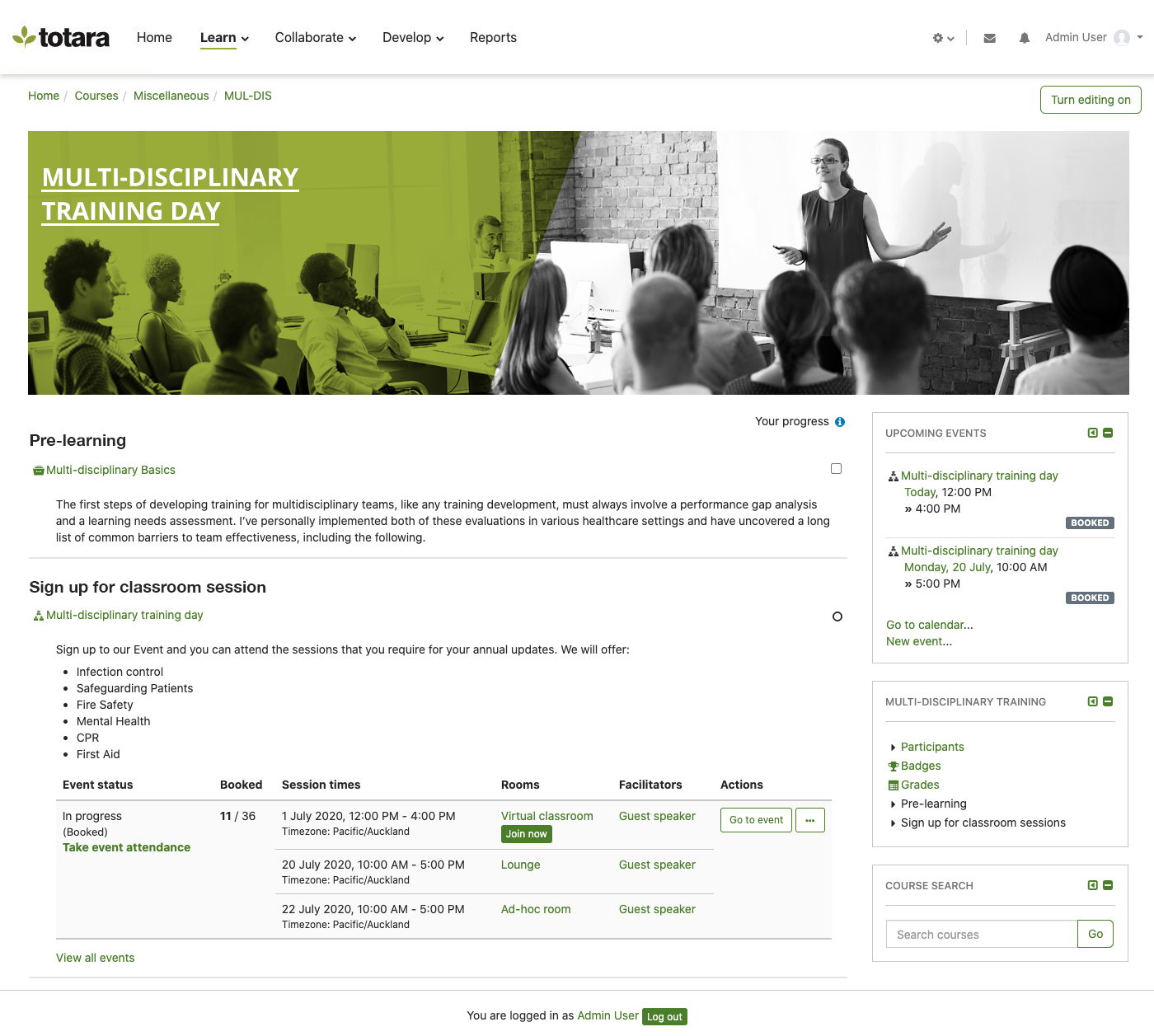 Totara Learn Screenshot