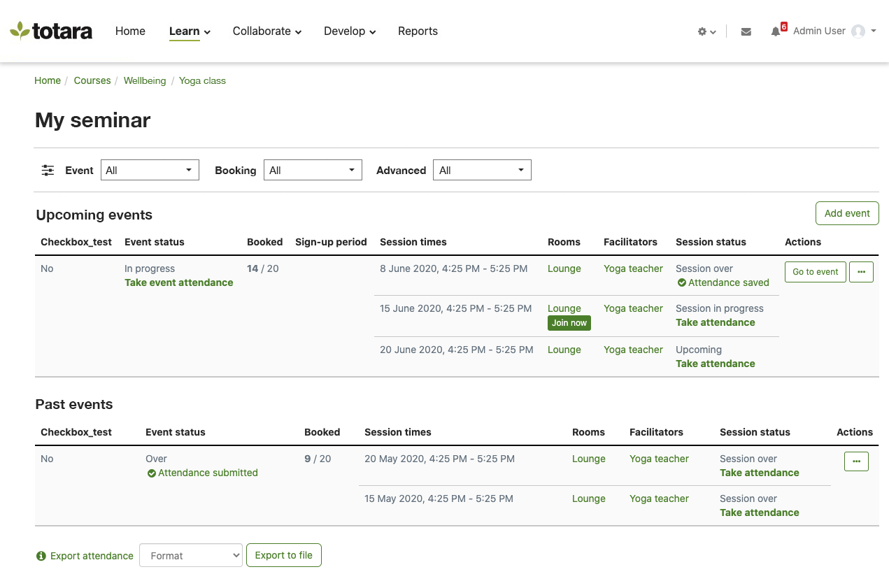 Totara Learn Screenshot