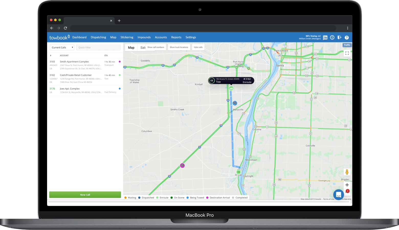 Towbook Management Software Screenshot