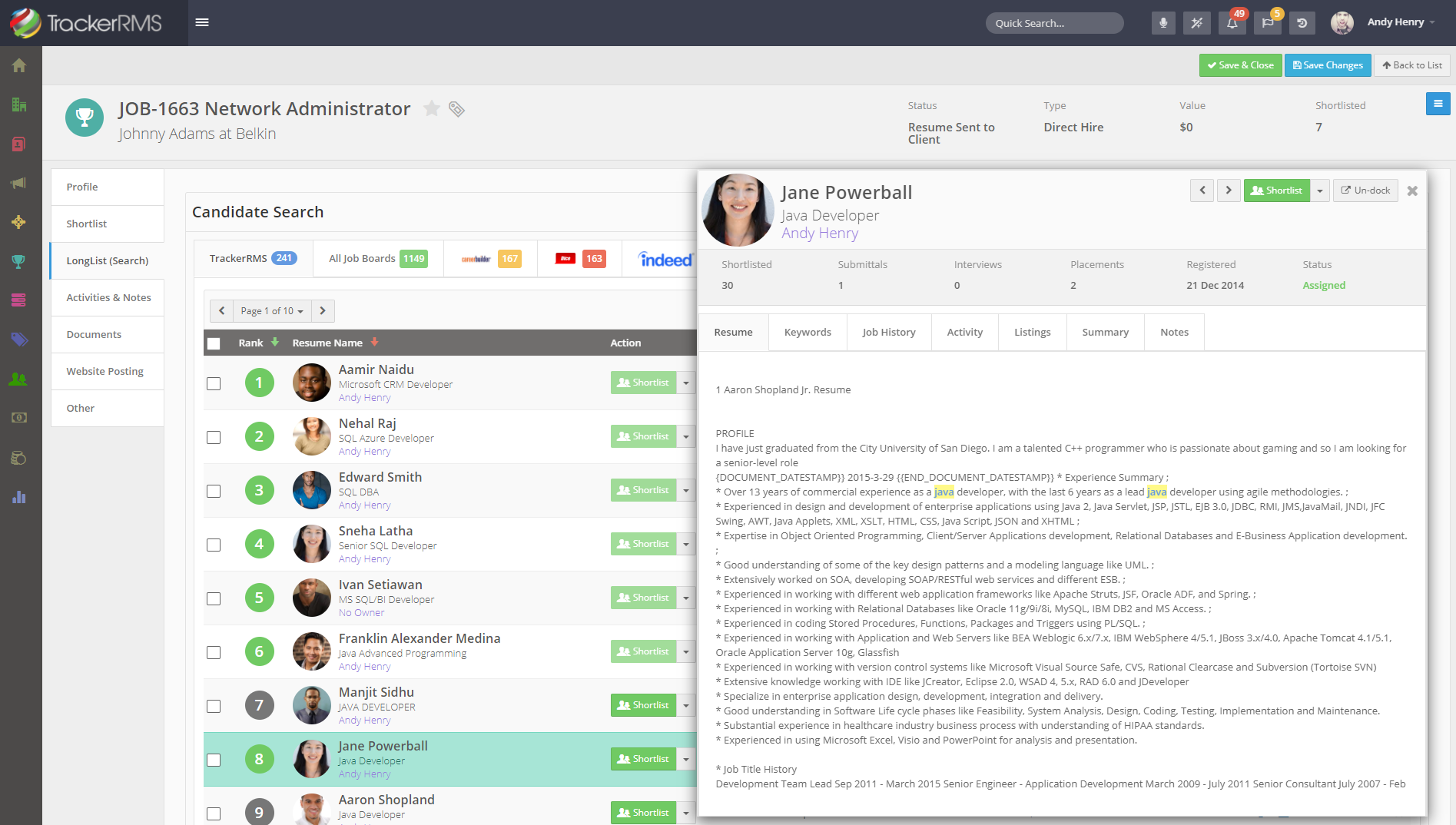 Tracker Screenshot