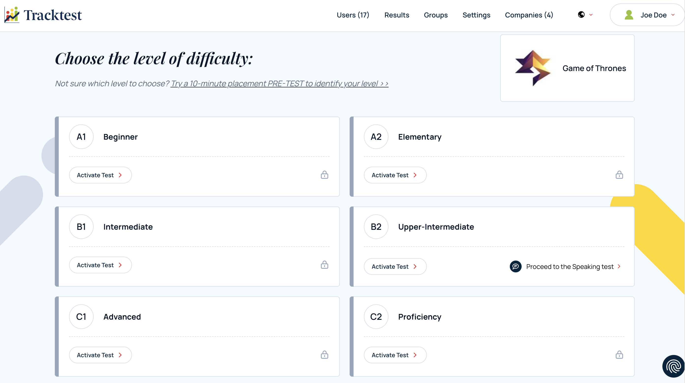 Tracktest English Assessment screenshot & Video
