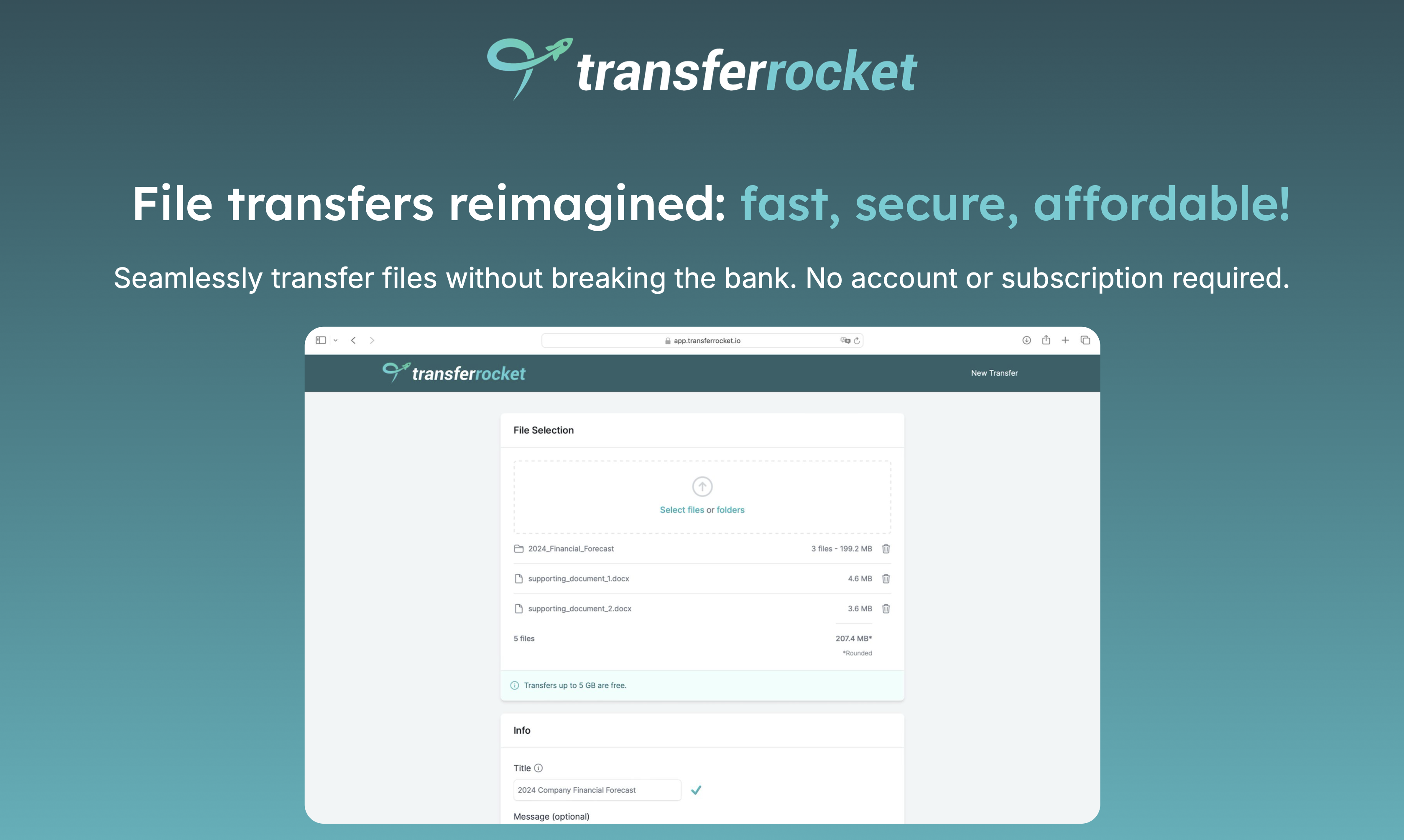 TransferRocket screenshot & Video