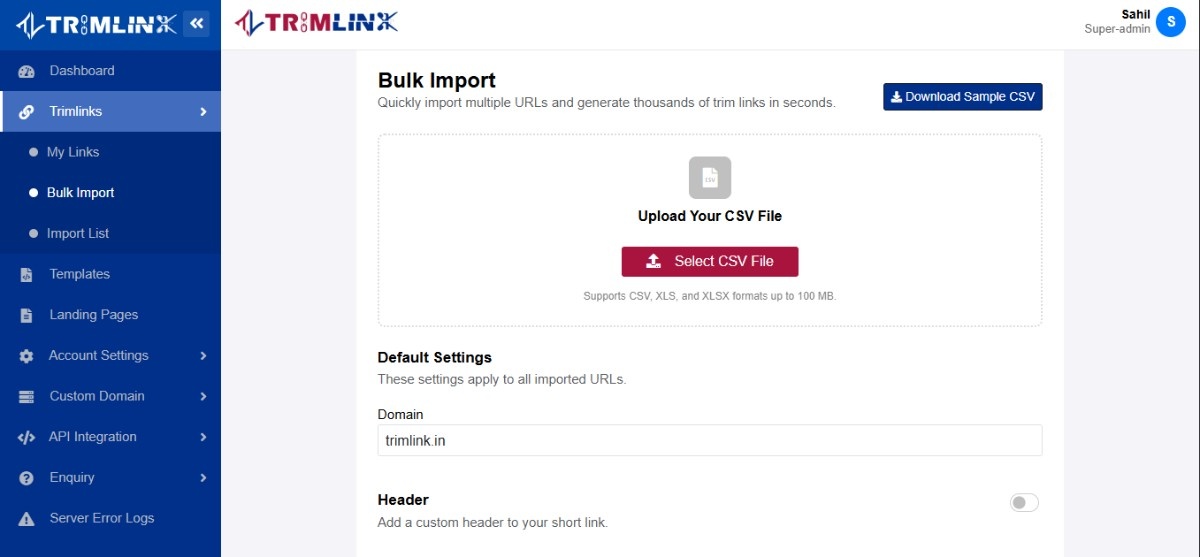 Trimlink Screenshot