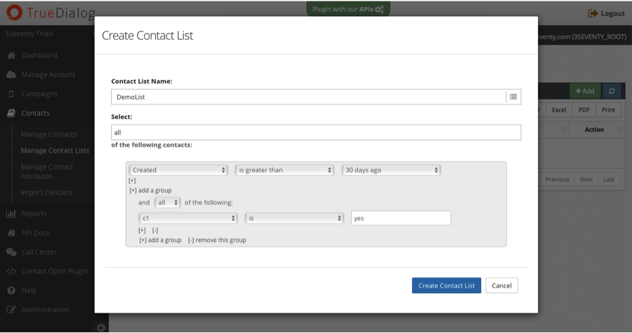 TrueDialog Screenshot