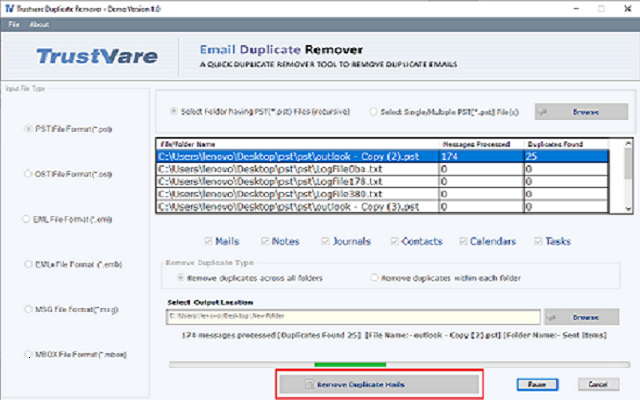 TrustVare Email Duplicate Remover Tool Screenshot