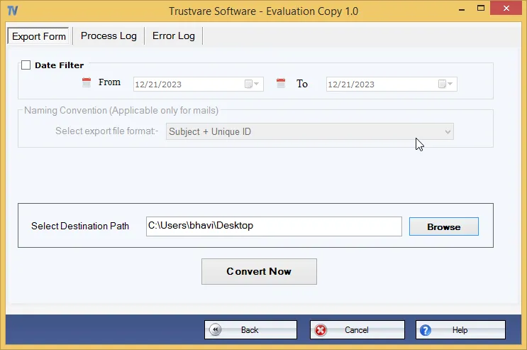 TrustVare EML to PST Converter Screenshot