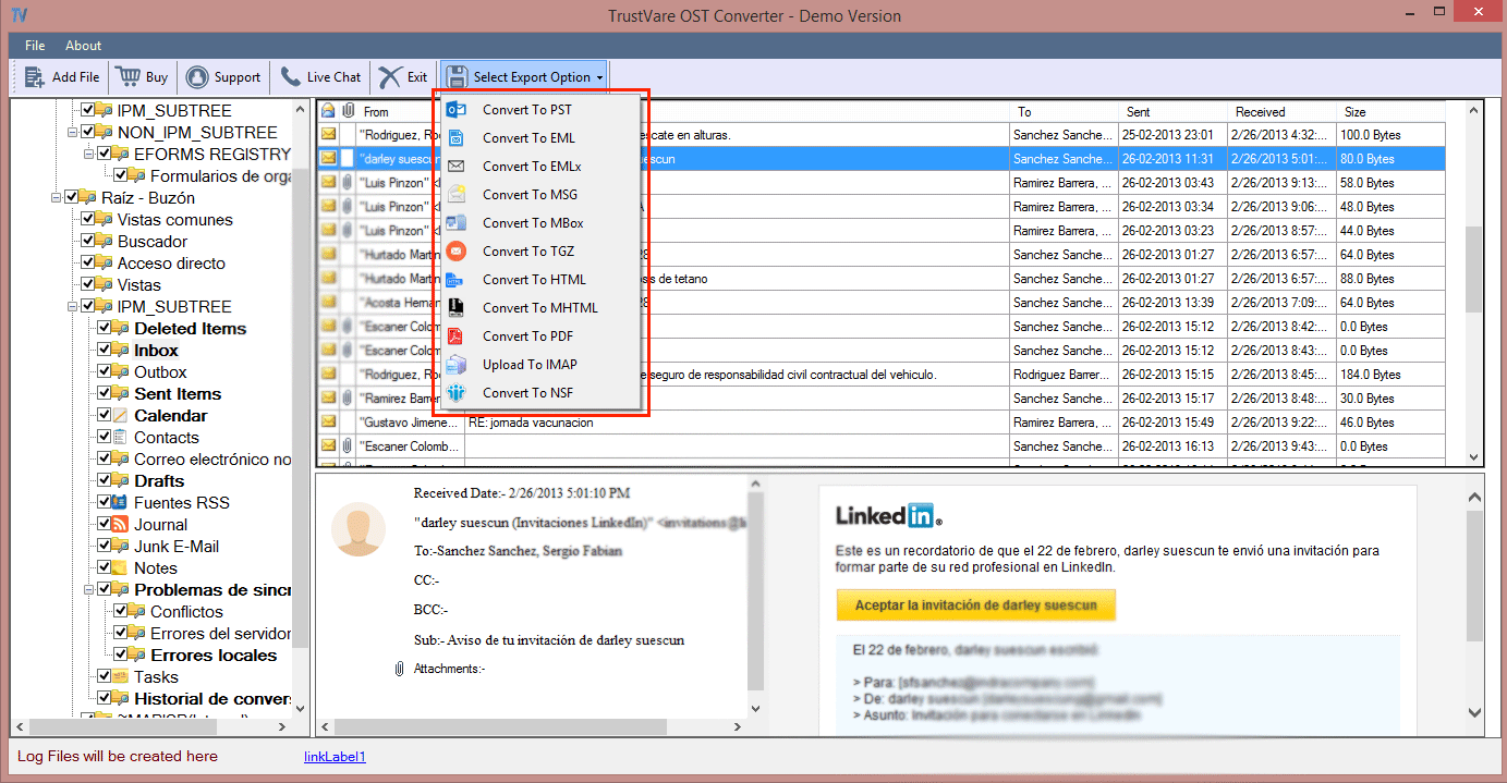 TrustVare OST Converter Software Screenshot