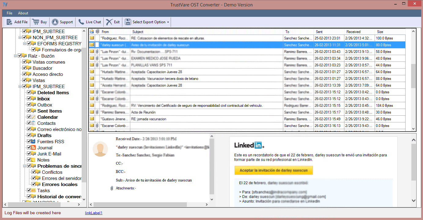 TrustVare OST Converter Software Screenshot