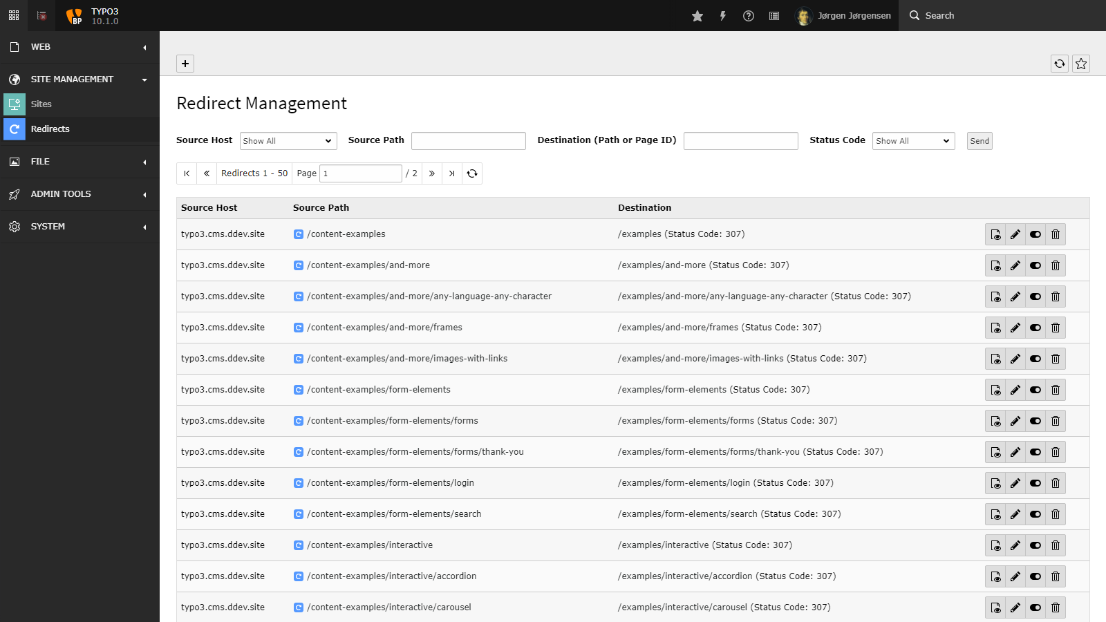 TYPO3 Screenshot