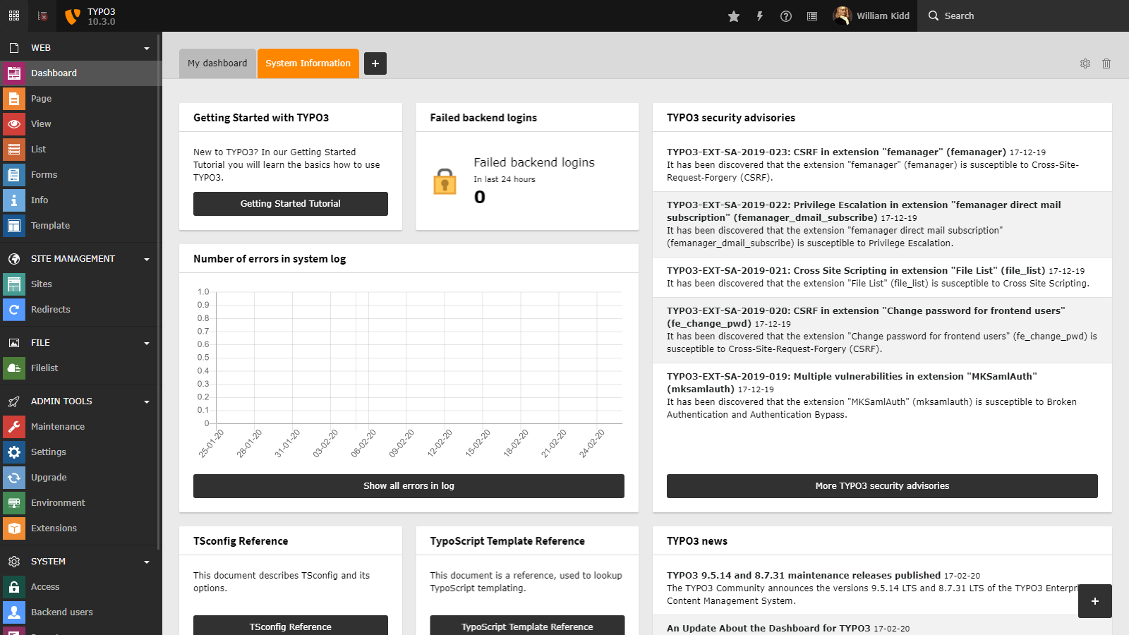 TYPO3 Screenshot