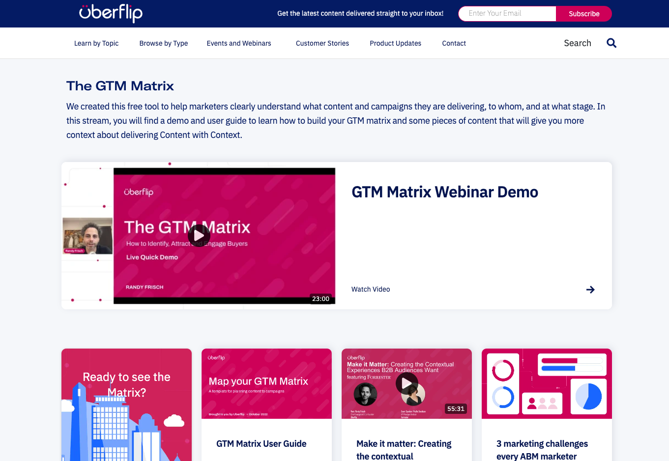 Uberflip screenshot & Video
