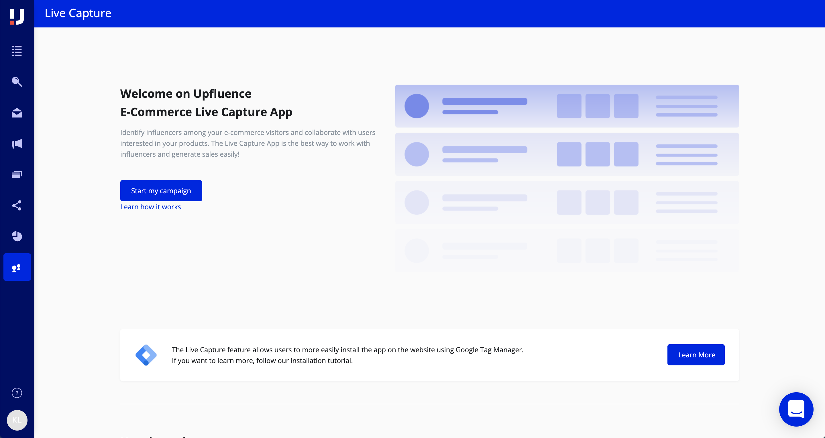 Upfluence Screenshot
