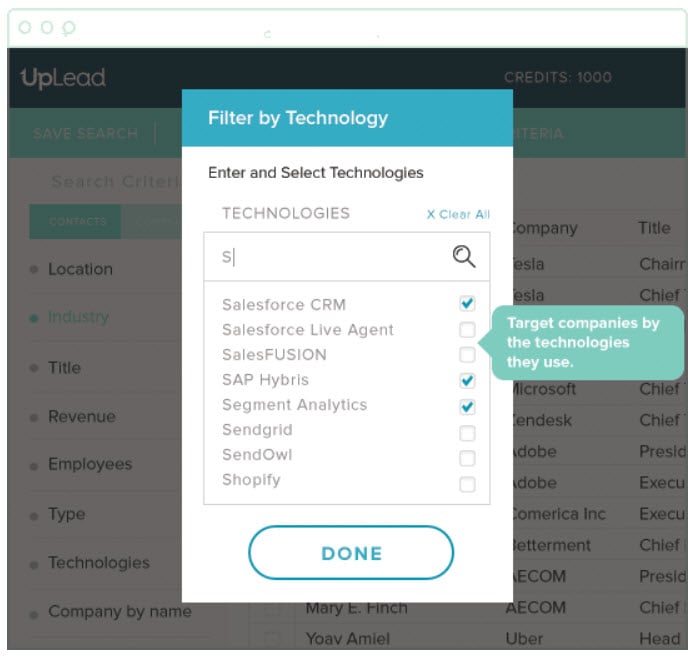 UpLead screenshot & Video