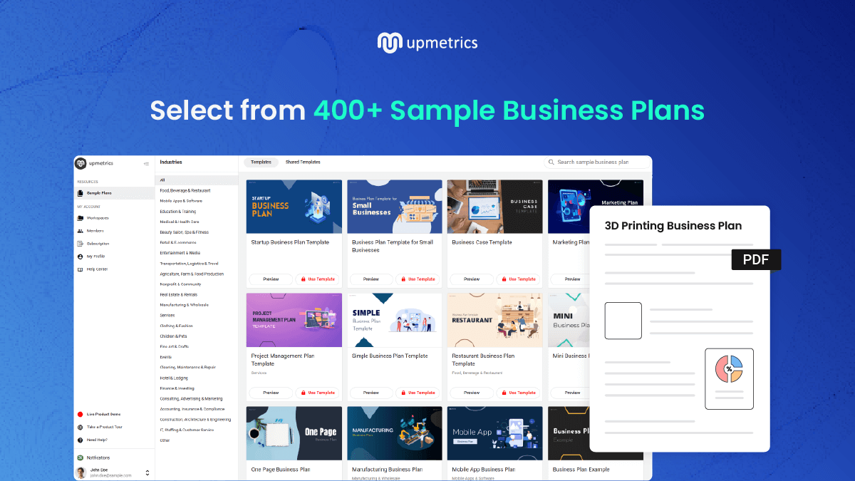 Upmetrics Screenshot